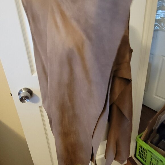 Marc Bouwer Faux Suede Vest with Waterfall Collar -M - Picture 2 of 10